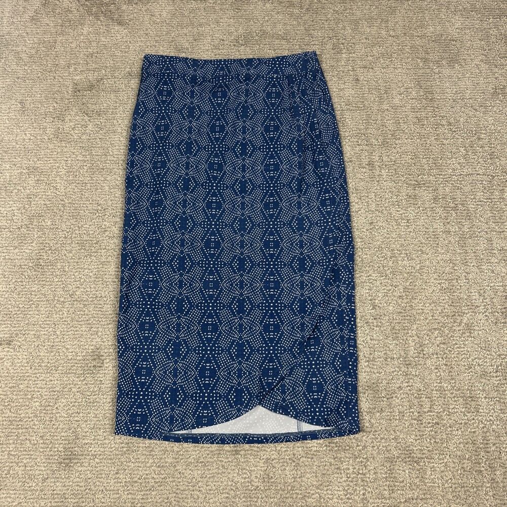 RipSkirt Hawaii Wrap Skirt Womens Small Blue White Length 4 Adjustable Beach